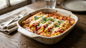 Cheesy Manicotti Baked